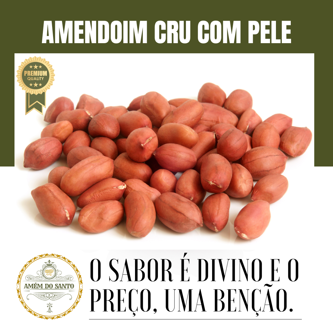 Amendoim cru com pele